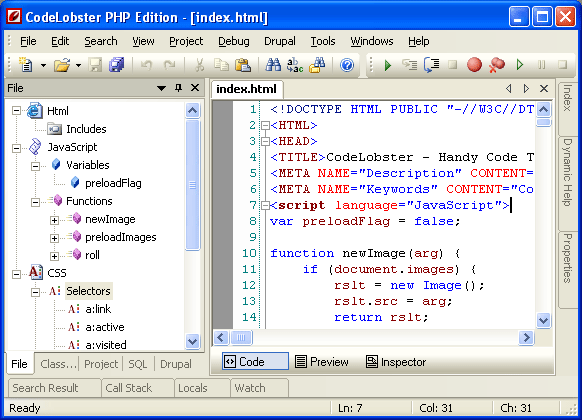 PHP редактор